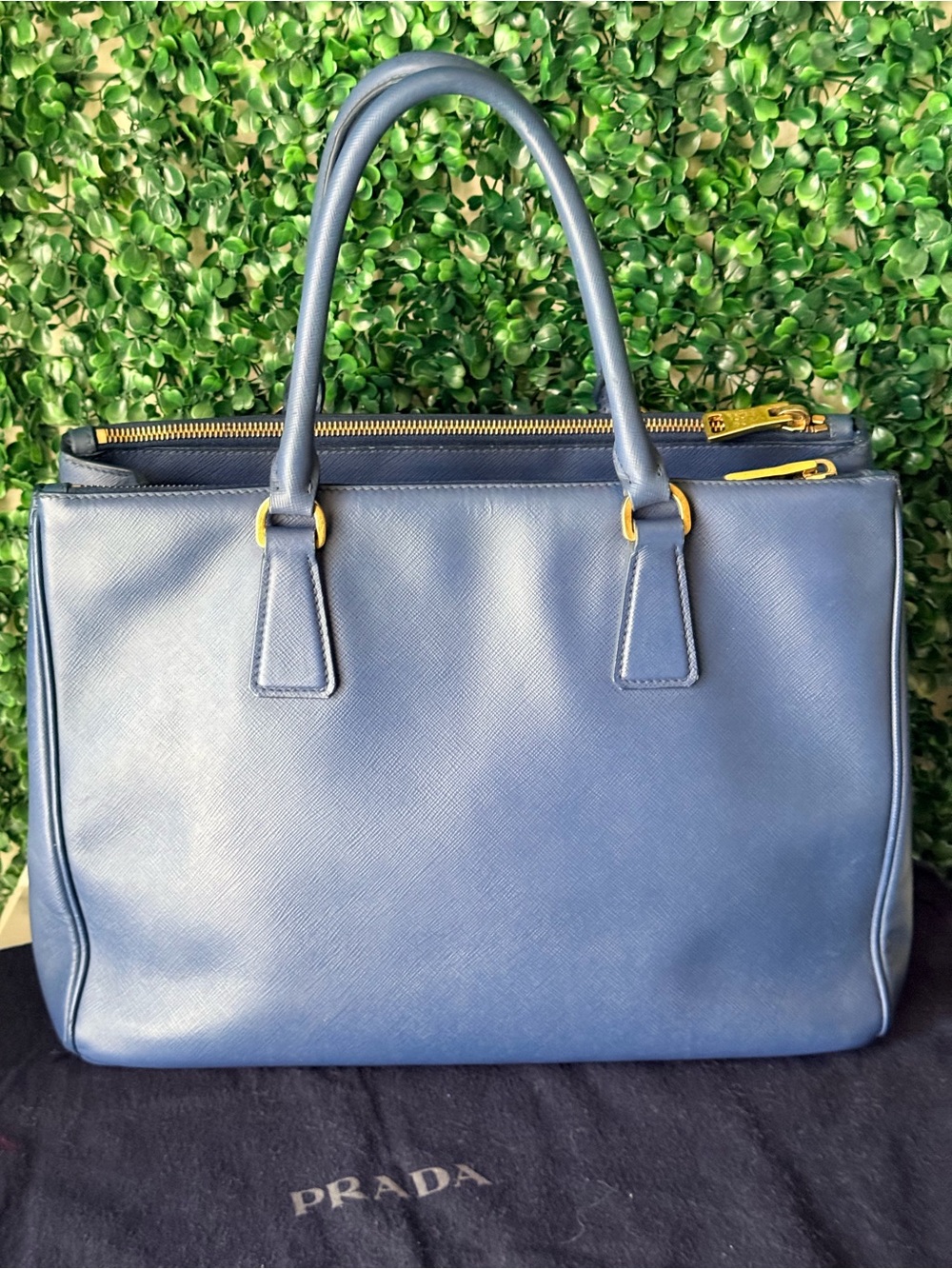 Prada Blue Saffiano Large Galleria Leather Tote with Long Strap - Picture 2 of 9